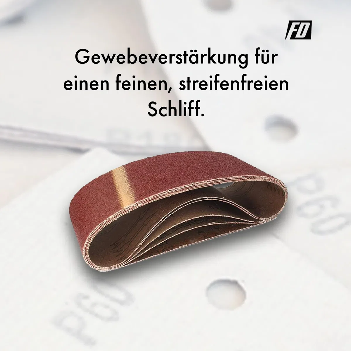 Gewebe-Schleifbänder │ 25 Stück │ 75 x 457 mm │ je 5 x Korn 40/60/80/120/180 │ für Bandschleifer │ Schleifpapier │ Schleifband-Set
