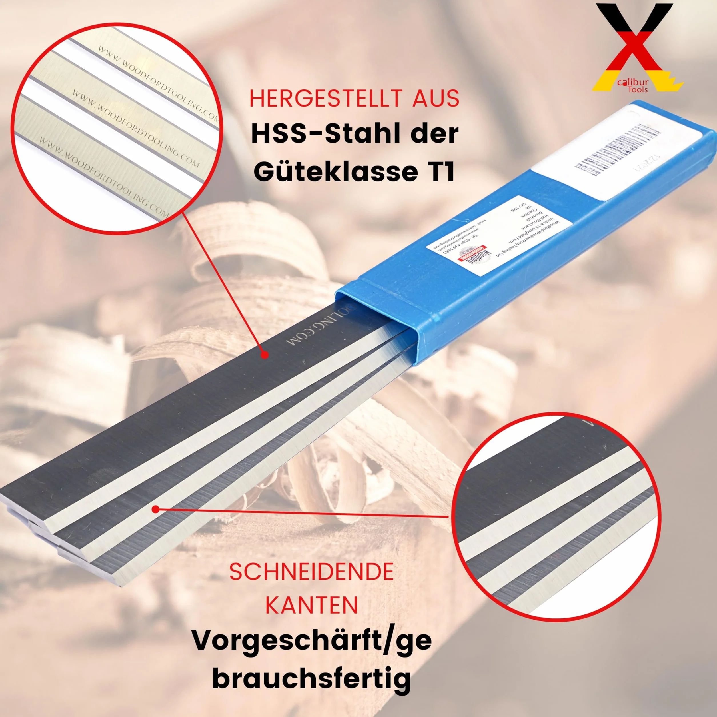 Scheppach HSS Nachschleifbare Hobelmesser Klinge 260mm - Für HM1 HM2 HMS260 HMC260 HMT260 HMS2600Ci 6200 4134 - Passt Auch Record Power PT107 - Hergestellt Von Xcalibur Tooling