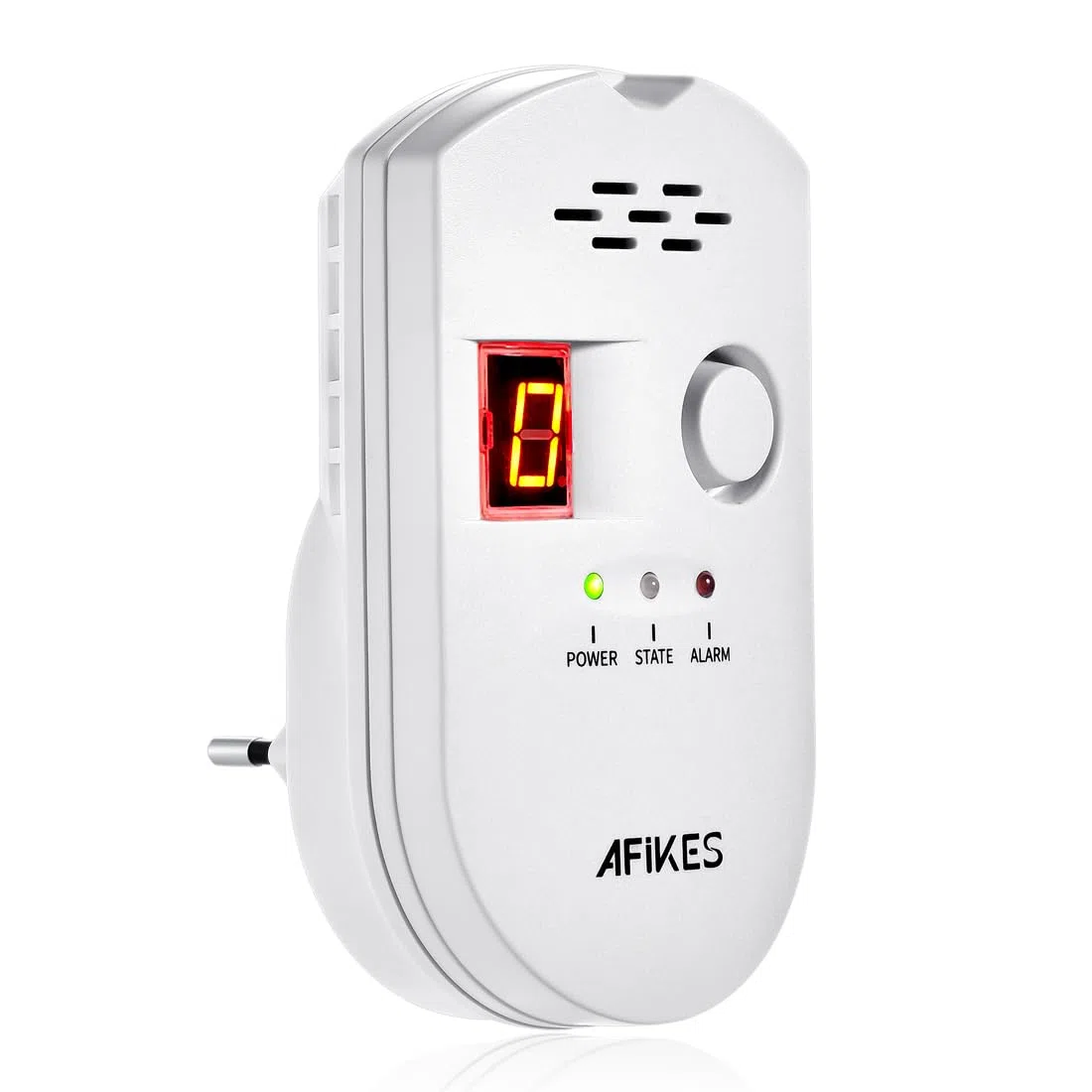 Gasmelder, Flüssiggas/Erdgas/Stadtgas Alarm, mit akustischem Alarm und LED-Digitalanzeige, Methan und Propan Butan Monitor (Weiß)