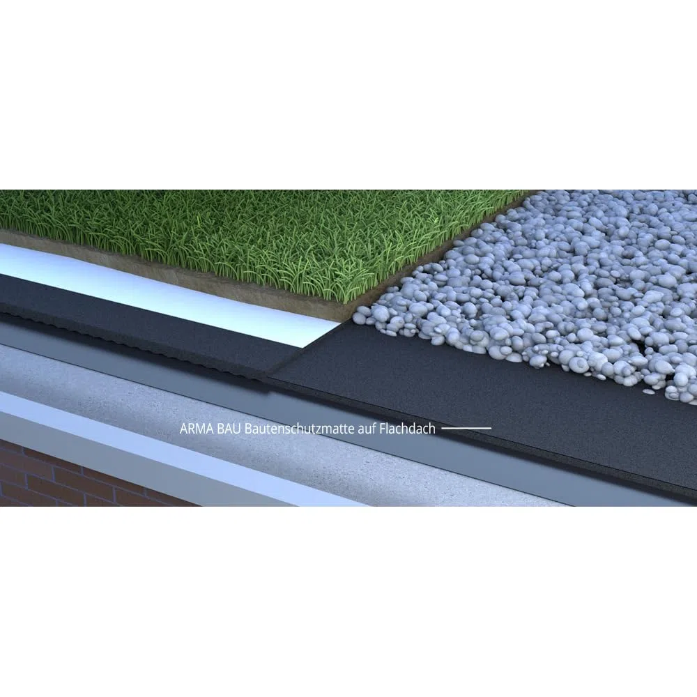 Bautenschutzmatte 115x230 cm 8 mm – Gummigranulat für Terrasse, Flachdach & PV-Unterkonstruktion – WiCo® ARMA BAU