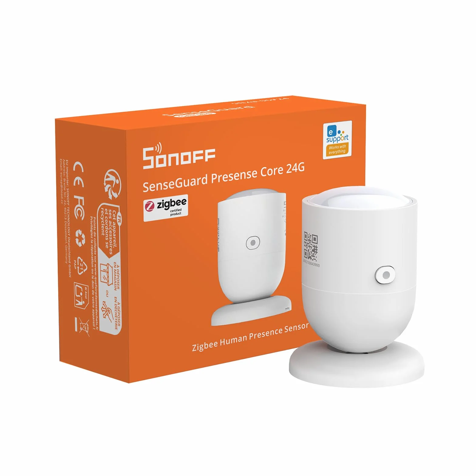 SONOFF SNZB-06P24 Zigbee Präsenzmelder 24GHz, anwesenheitssensor mit Lichtsensor, Zonenerkennung, Adaptive Kalibrierung, Kompatibel mit Home Assistant, Alexa & SmartThings (Hub erforderlich)