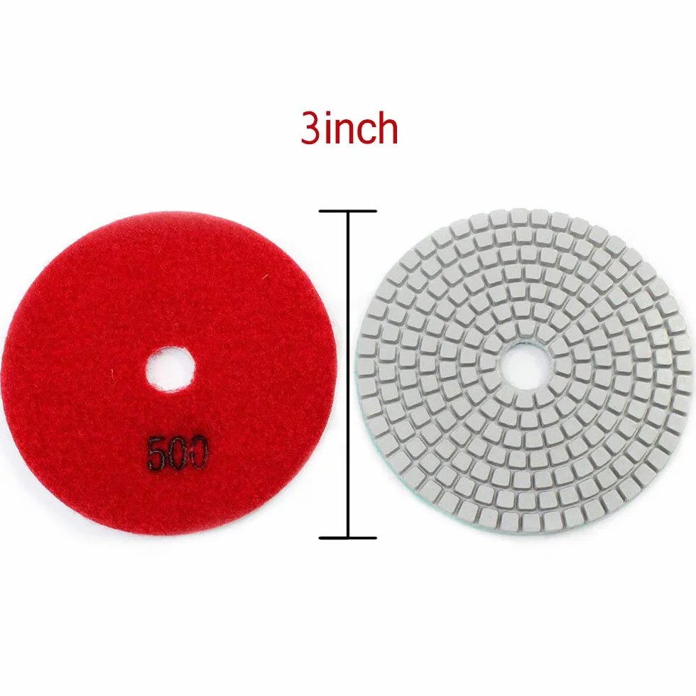 7 Stück 3 Inch Diamant Nass Polierscheibe Set mit Unterstützung Pad für Granit Stein Beton Marmor Bodenschleifer Oder Polierer
