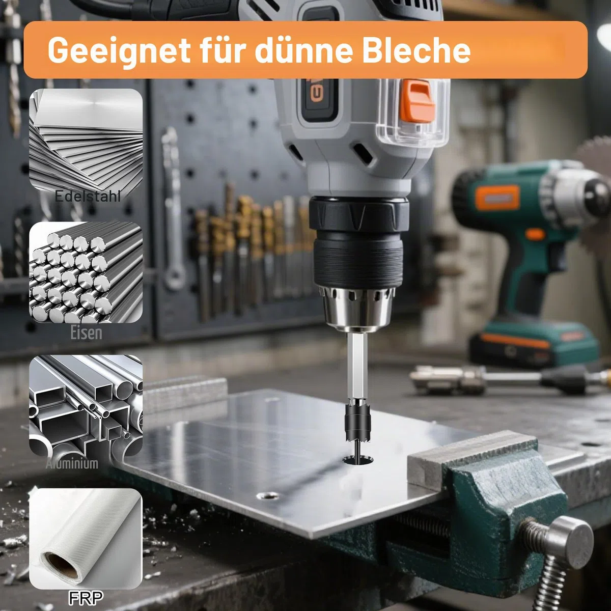 EEEKit 13PCS Punktschweiß Schneider Kit, 3/8"HSS Spot Weld Cutter Bohrer Sechskant Blechlochschneider Entferner für Power Drill Punktschweißen