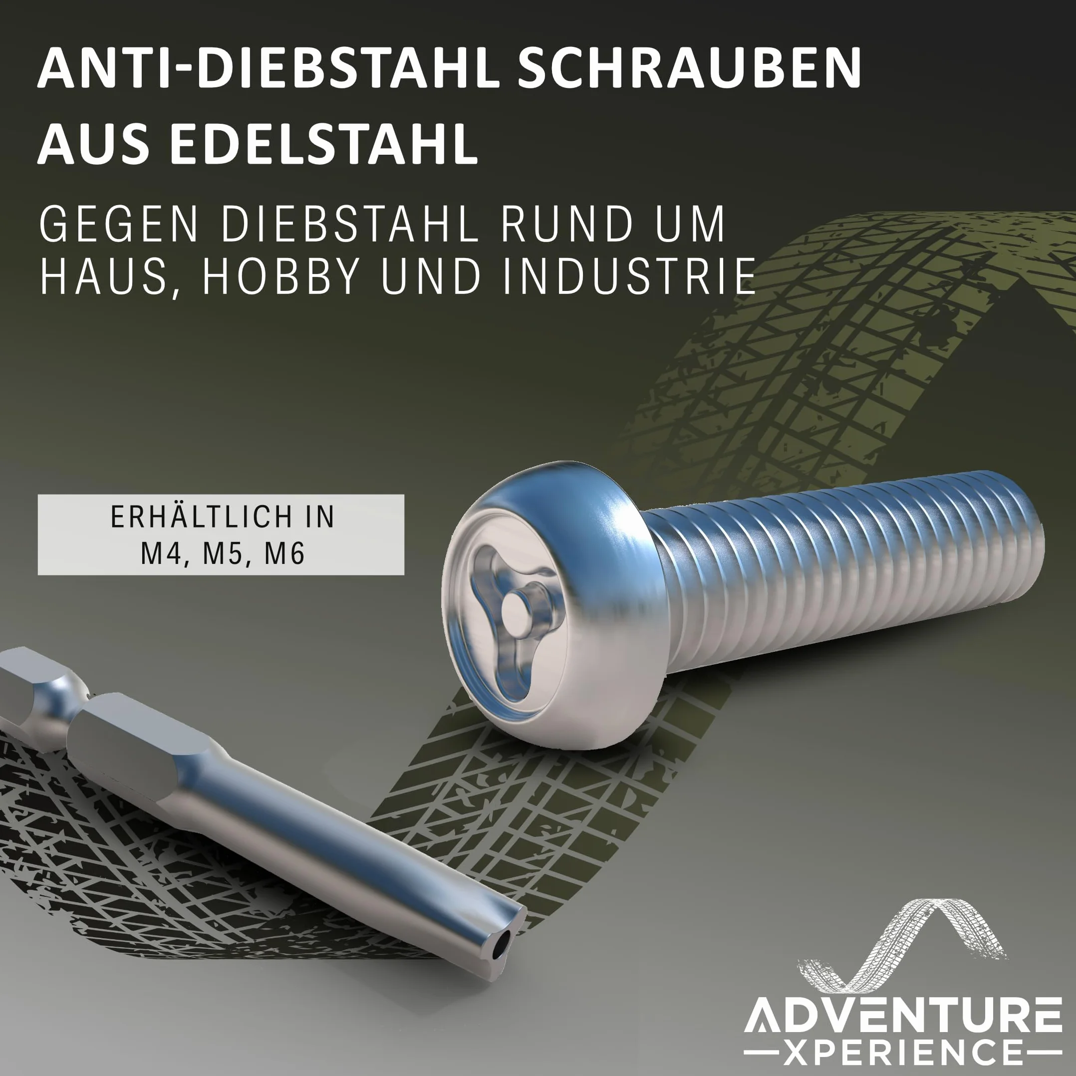 Y-Kopf Edelstahl Sicherheitsschrauben M5 Linsenkopfschraube Spezialkopf, Y-Kopf mit Loch, Set Schrauben Inkl. Bit, V2A Anti-Diebstahl Schrauben, manipulationshemmend Y_4M5*16
