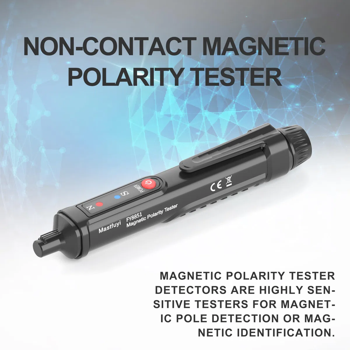 Magnetisches Polaritätsprüfgerät, Magnetpol-Detektor, Elektronischer Magnetpolprüfer, Magnet-Polsprüfer, Nord-Süd-Polprüfer, Hohe Empfindlichkeit-Schwarz