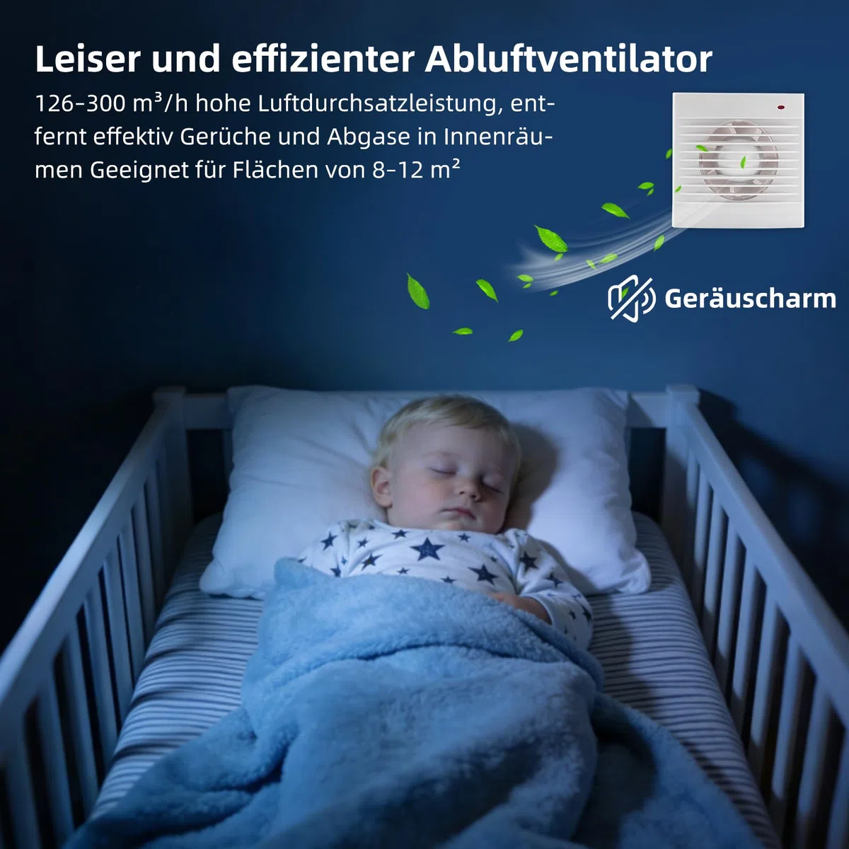 Badlüfter 100mm mit Rückschlagventil, 142m³/h Abluftventilator, Rohrventilator, für Badezimmer, Küchen und Schlafzimmer den Einbau in Fenster und Wände, Weiß