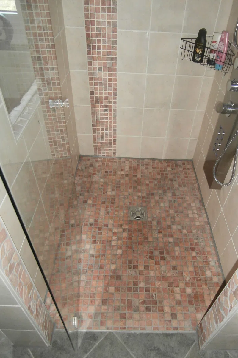 DIVERO 11 Fliesenmatten Naturstein Mosaikfliesen aus Marmor für Wand und Boden creme-rosa á 29 x 29 cm