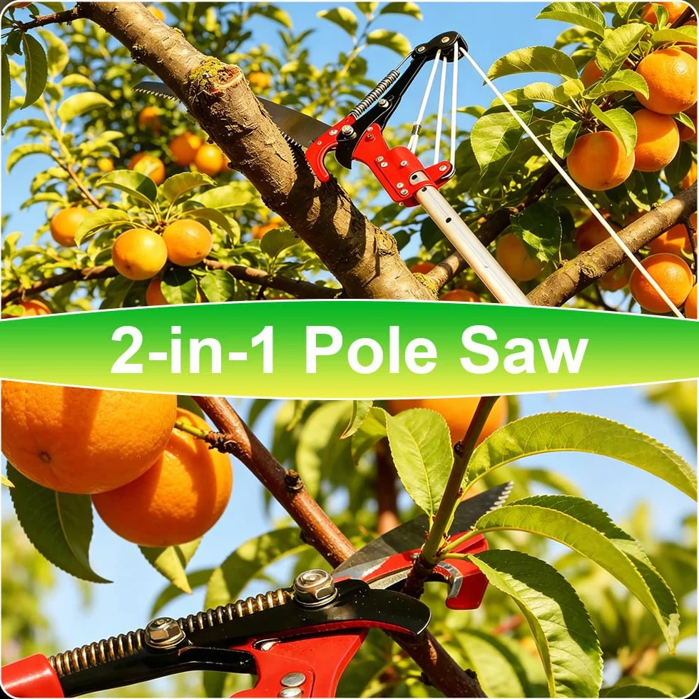Astsäge Teleskop, SGZIOO Hochentaster Handsäge Einstellbare Länge, Baumsäge, Gartensäge, Baumschere, Leichte Teleskopstange zum Schneiden von hohen Ästen, Sträuchern im Garten, Wald, Dicke Stämme