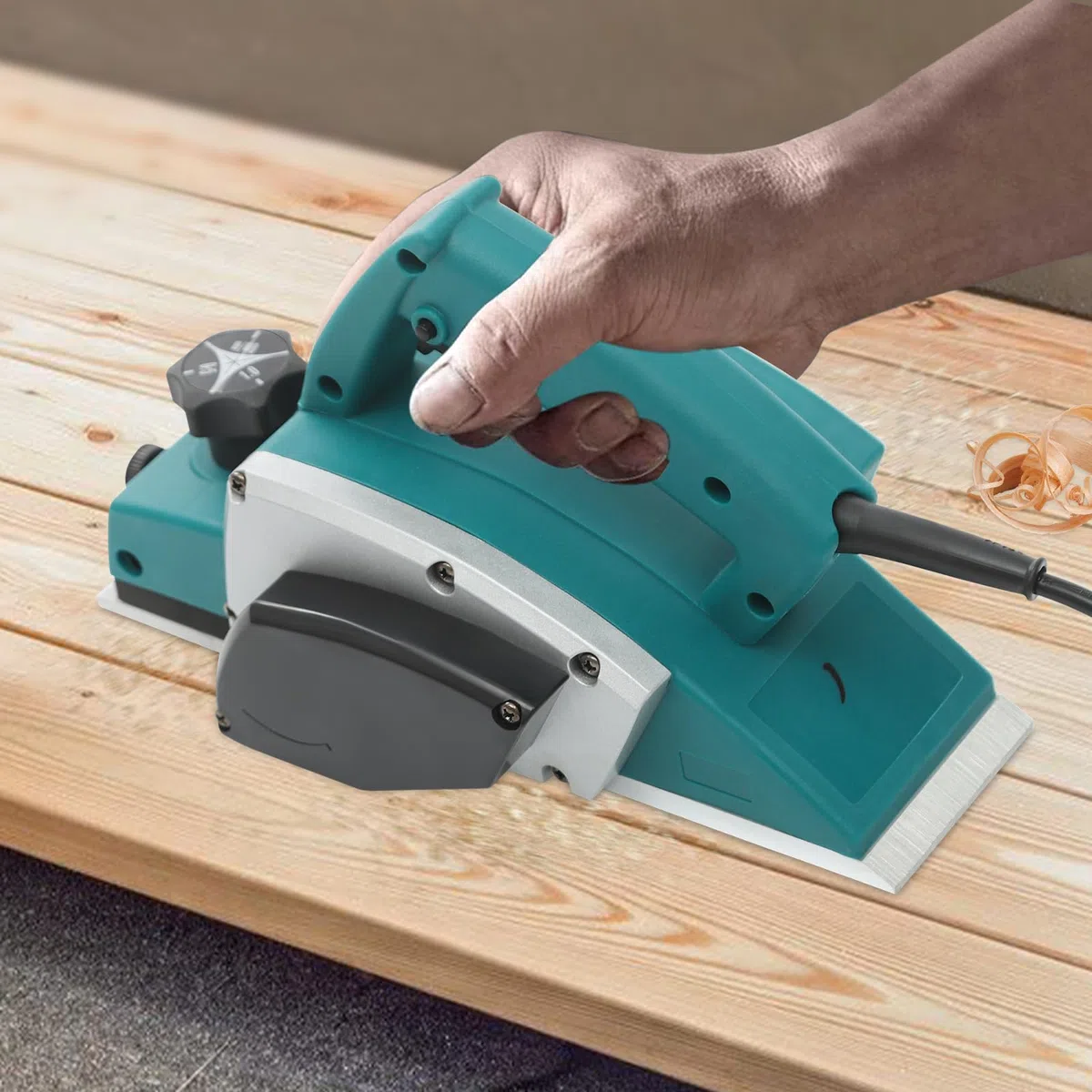 Elektrische Handhobelmaschine, Elektrohobel Holzbearbeitung 600W 82mm Hobelbreite für Heimwerker und Profi Schreiner