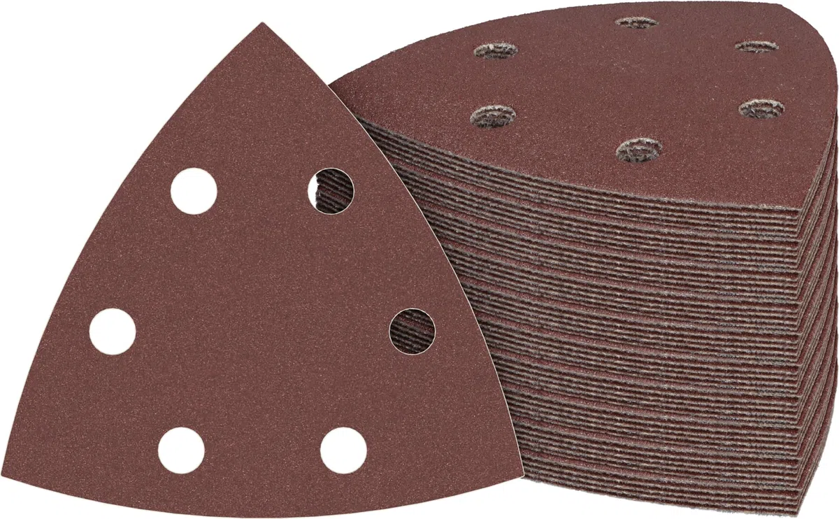 Bosch 50x PRO F460 Schleifblatt (für Farbe auf Holz, Hartholz, Ø 93x93 mm, Professional Zubehör Multifunktionswerkzeug, Deltaschleifer)