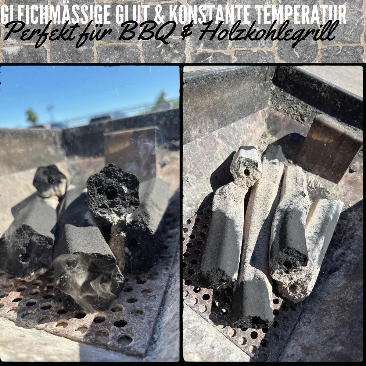 Haselnussbriketts 8kg – Reiner Naturbrennstoff aus der Türkei – wenig Asche, Starke Hitze, Lange Brenndauer – ohne Zusätze