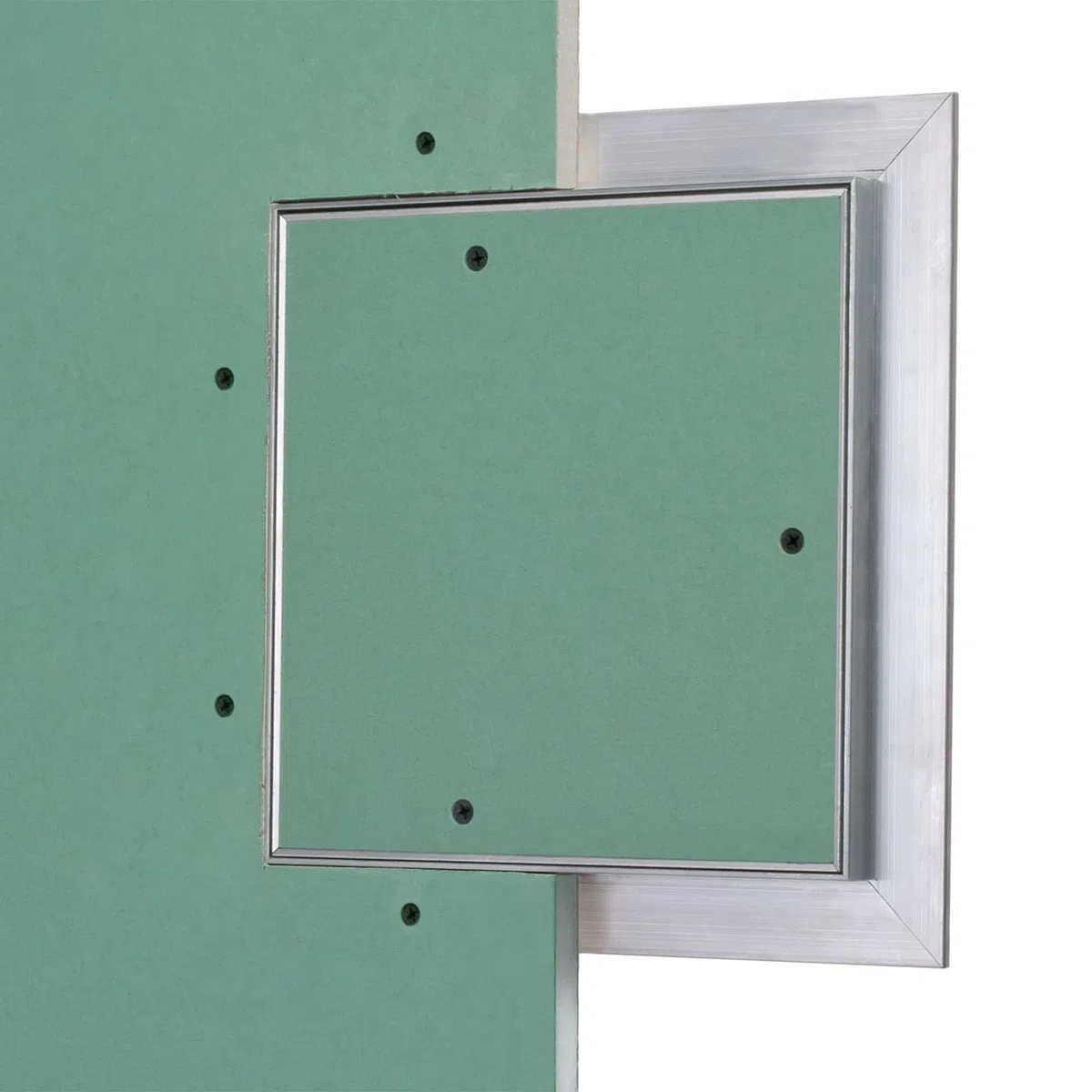 Revisionsklappe Trockenbau 150 x 150 mm – Revisionstür - Wartungsklappe mit 12,5 mm imprägnierter GK-Einlage und Druckverschluss – aus korrosionsbeständigem Aluminium – befliesbar – MW multi werkzeug