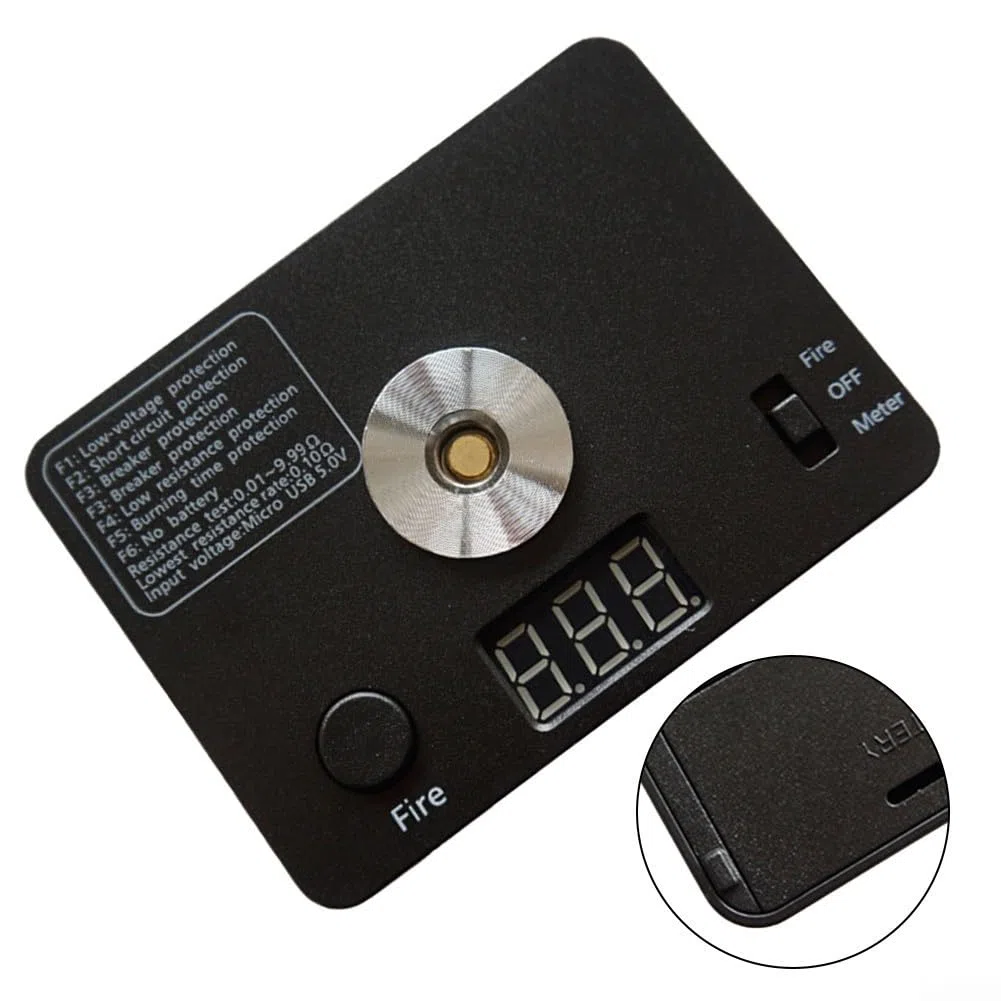 521 Tab Mini Coil Burn Measurement Build Platform V3 Ohm Resistance Tester for Professionals with Wide Range 0.01-9.99 Ohm & Bright LED Display
