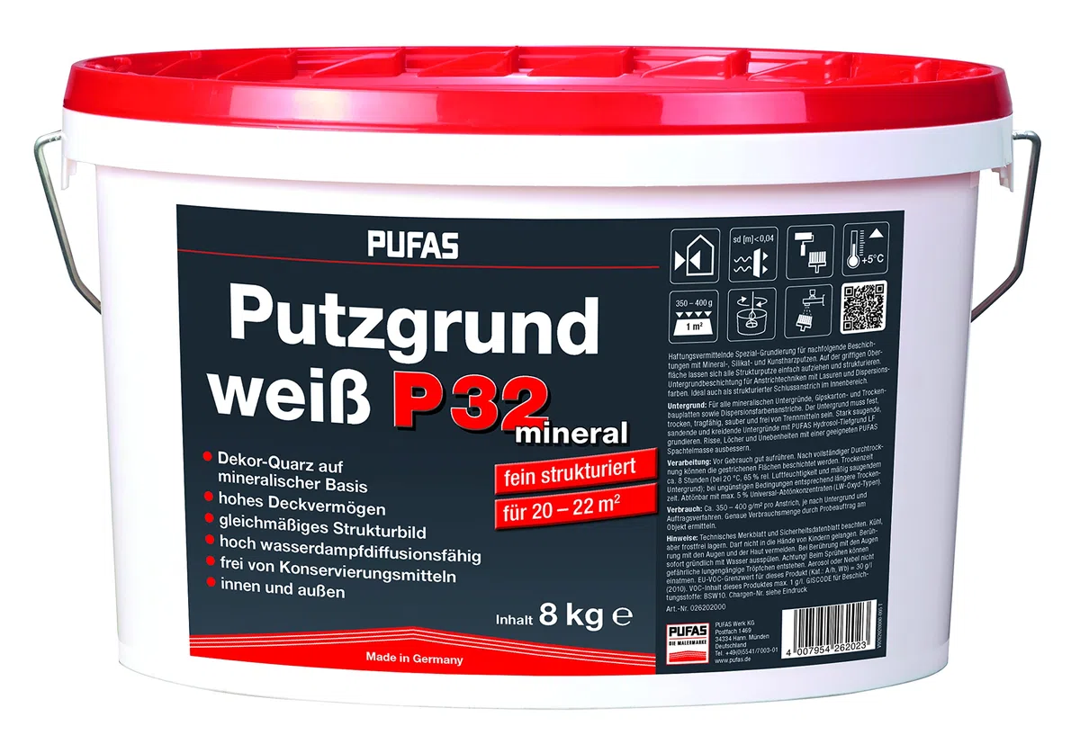 PUFAS Putzgrund P 32 8,000 KG, 138, Weiß, 8 kg