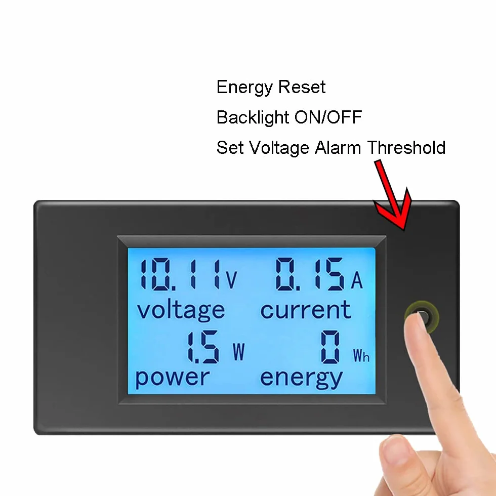 KETOTEK Voltmeter Amperemeter Stromzähler Leistungsmesser DC 6,5~100V mit 100A Shunt, Volt Ampere Watt Energie Anzeige DC Ström Spannung Messgerät Meter, Wattmeter Energiemessgerät für Solar Auto