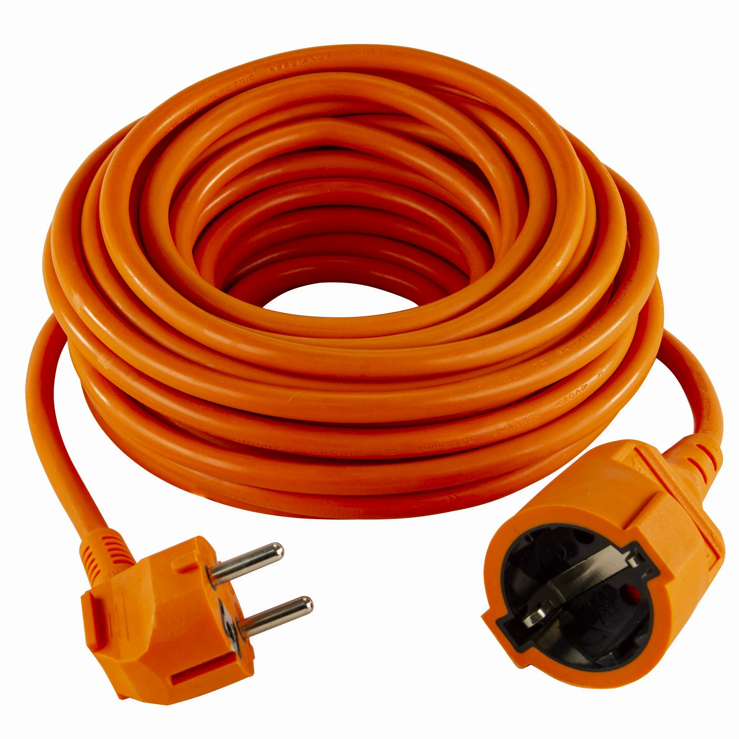 REV Verlängerung, Verlängerungskabel mit Winkelstecker 25m, 3680W, orange