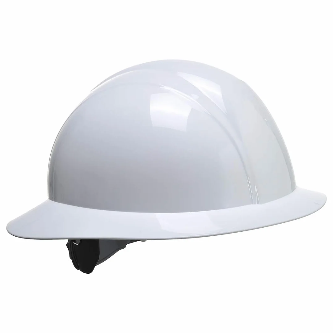 Portwest PW Schutzhelm mit Krempe, Größe: Einheitsgröße, Farbe: Weiß, PS52WHR