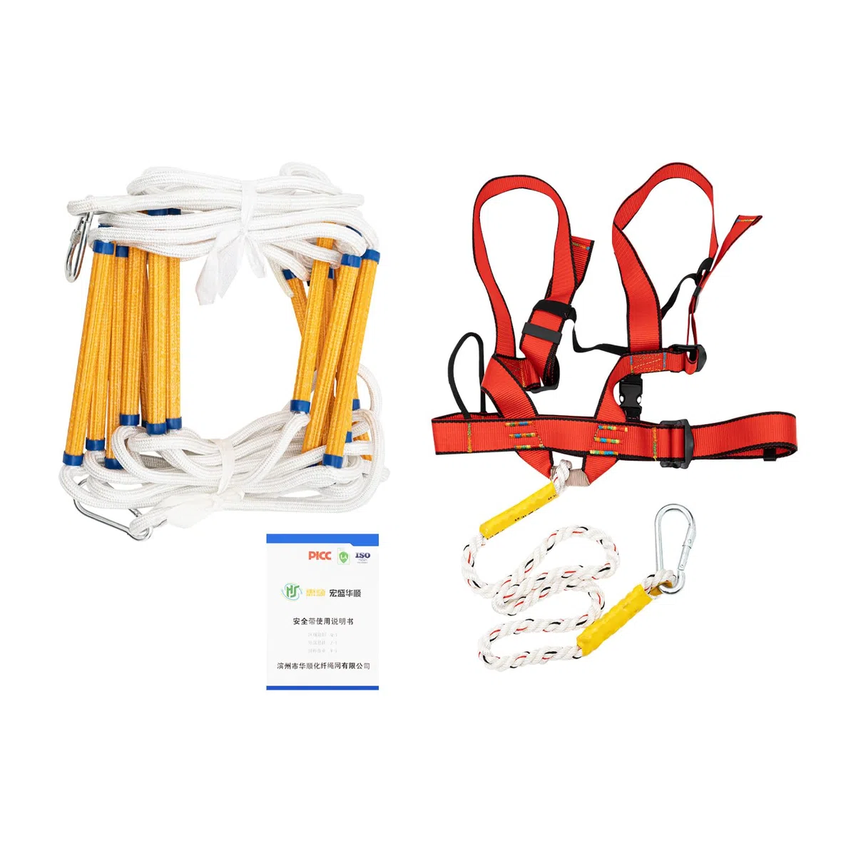 10m Feuerleiter Strickleiter Balkon Feuer Escape Leiter mit Haken Karabiner Wiederverwendbar Feuerleitern für Baumhaus, Mehrzweckleiter Notfallsicherheit Tragbar Klettern Rettung 200KG