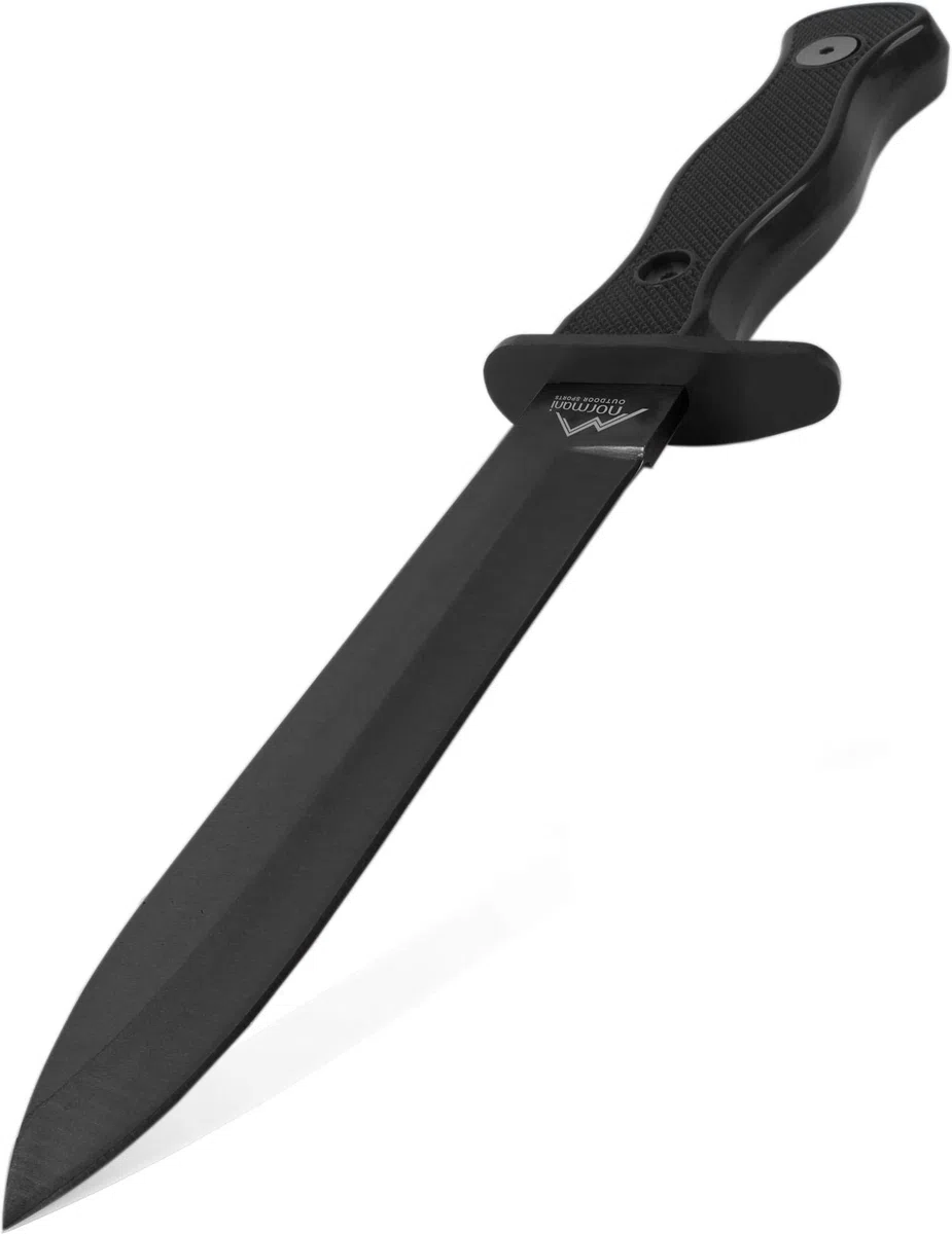 normani Bundeswehr BW Kampfmesser nach TL zerlegbar mit Metallscheide und Lederaufhängung in Schwarz und Oliv Farbe Schwarz