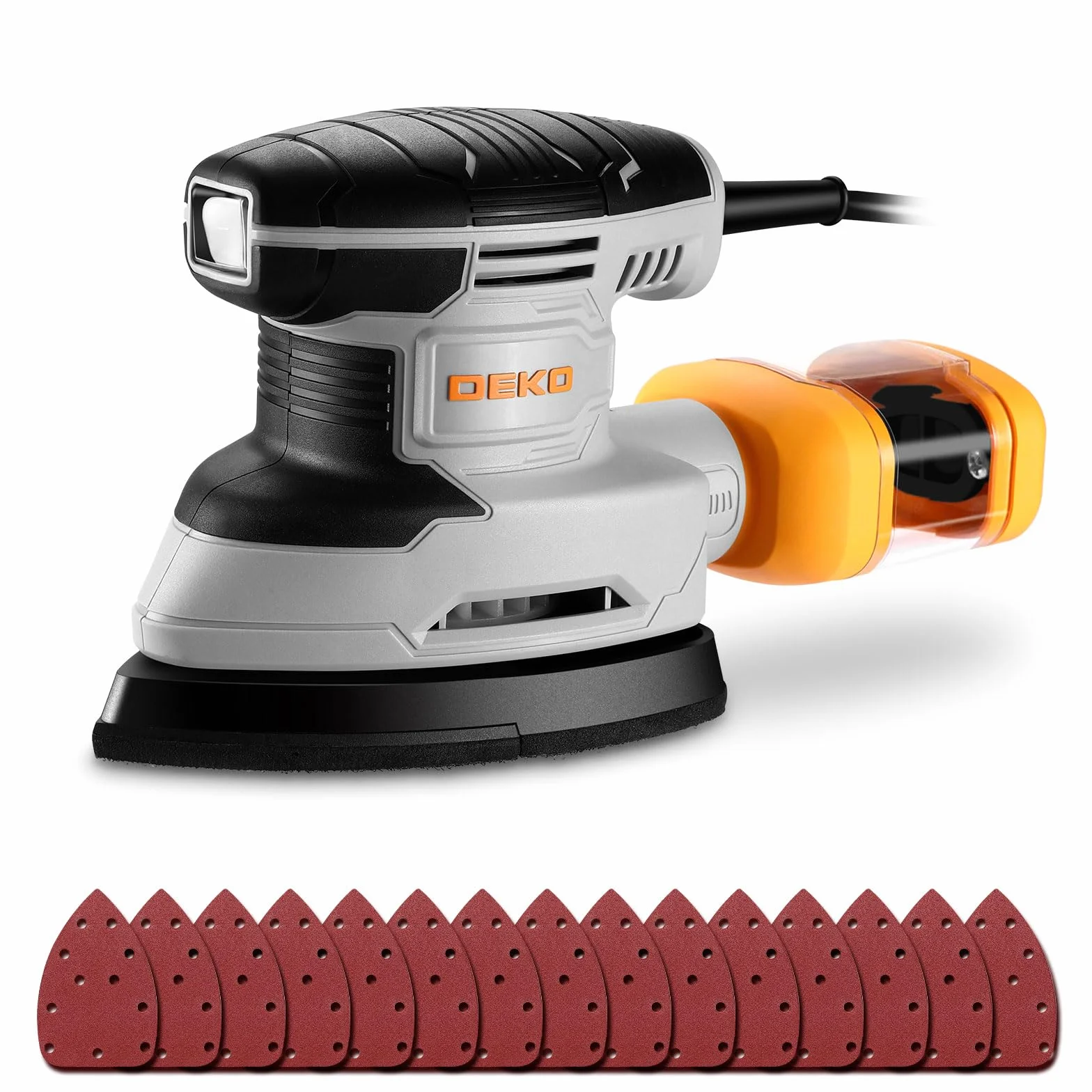 Schleifmaschine mit Absaugung für Holz Deltaschleifer: DEKOPRO Dreieckschleifer 13000 RPM 180W mit 15 Schleifpapier – Ideal für Schleifen,Polieren,Entfernen,Holzwerkstatt DIY
