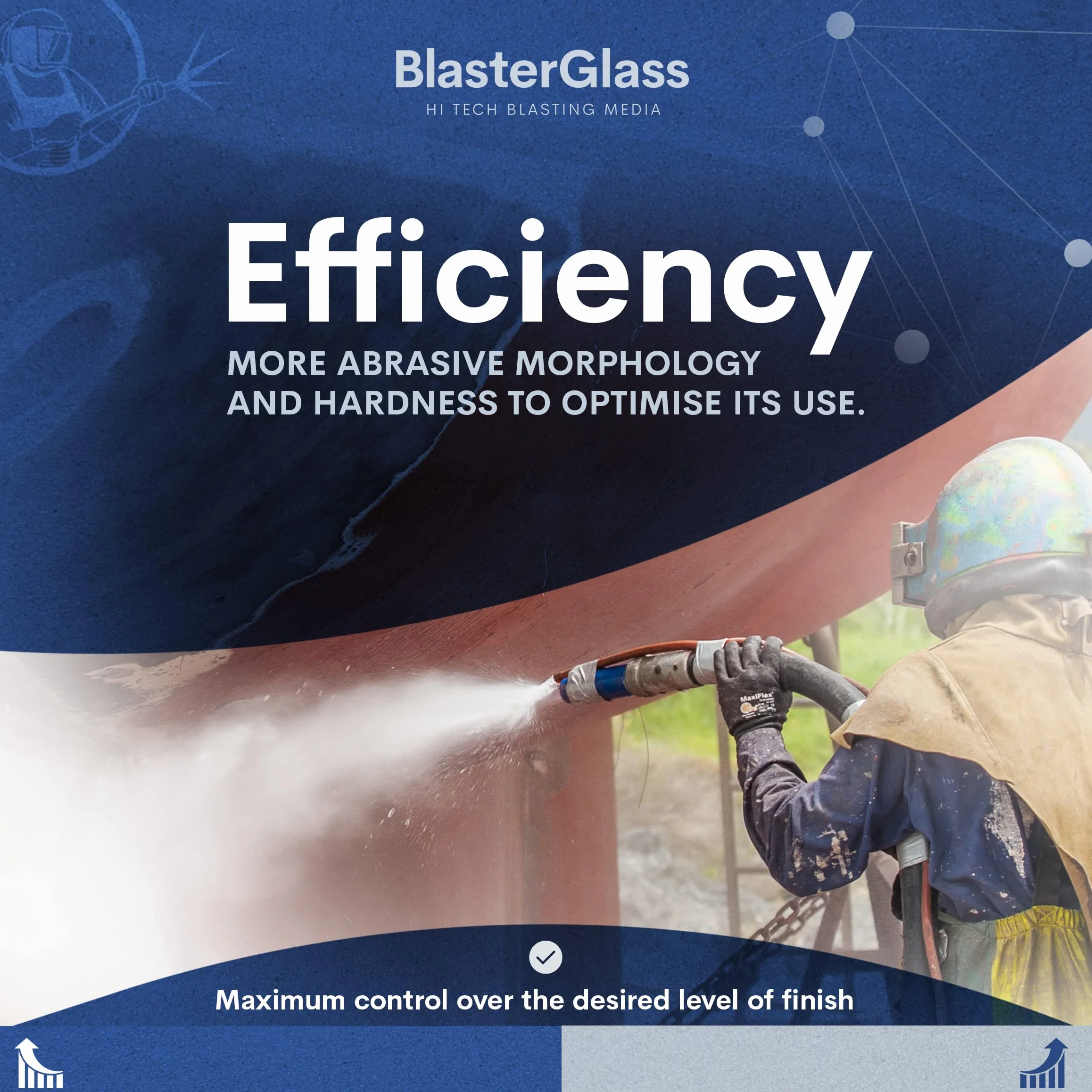 BlasterGlass Hi-Tech 40-60 Abrasive Strahlmittel für Strahlkabinen und Sandstrahlpistolen 10 kg