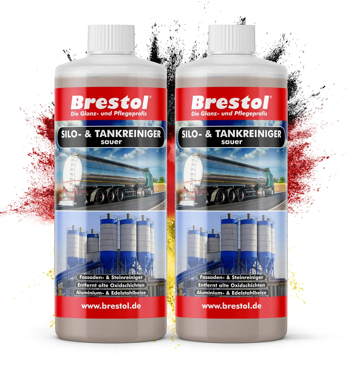 BRESTOL® Silo- & Tankreiniger sauer 2 Liter Konzentrat - Beize Edelstahlbeize Aluminiumbeize Fassadenreiniger Steinreiniger Aluminium Aktivator