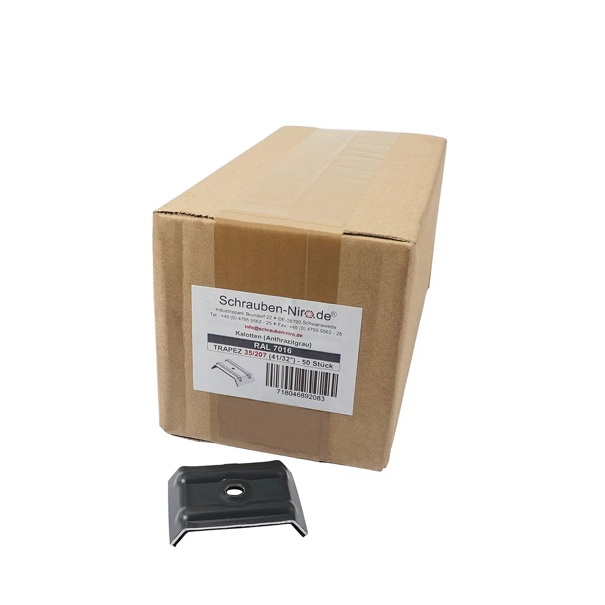 100 Stück Kalotten 35/207 farbig für Wellplatten Lichtplatten Trapezblech Anthrazitgrau RAL 7016