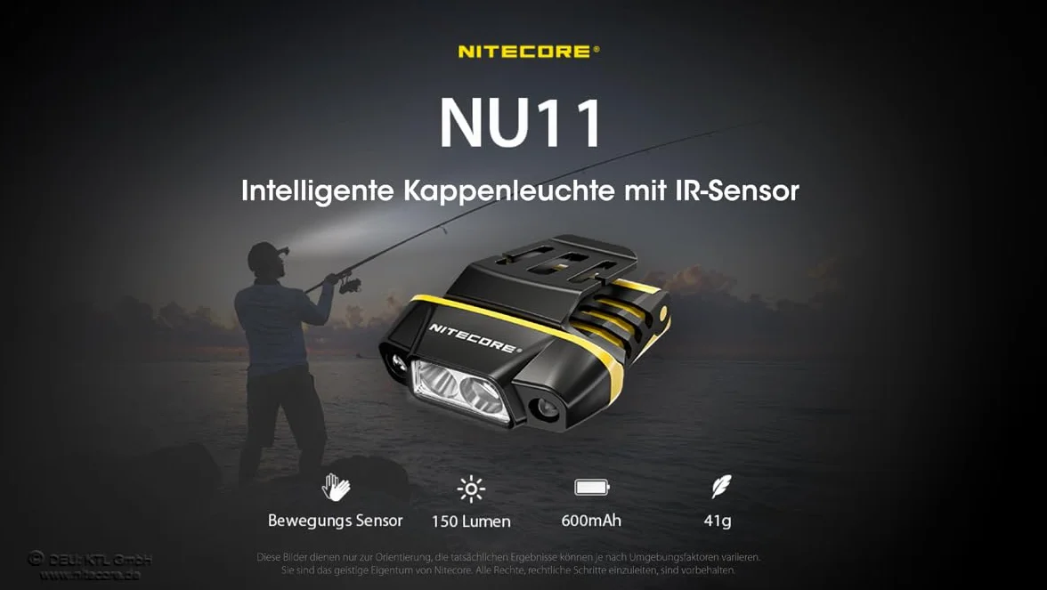 Nitecore NU11 - Clipleuchte mit IR-Sensor, Gestensteuerung, Weiß- und Rotlicht