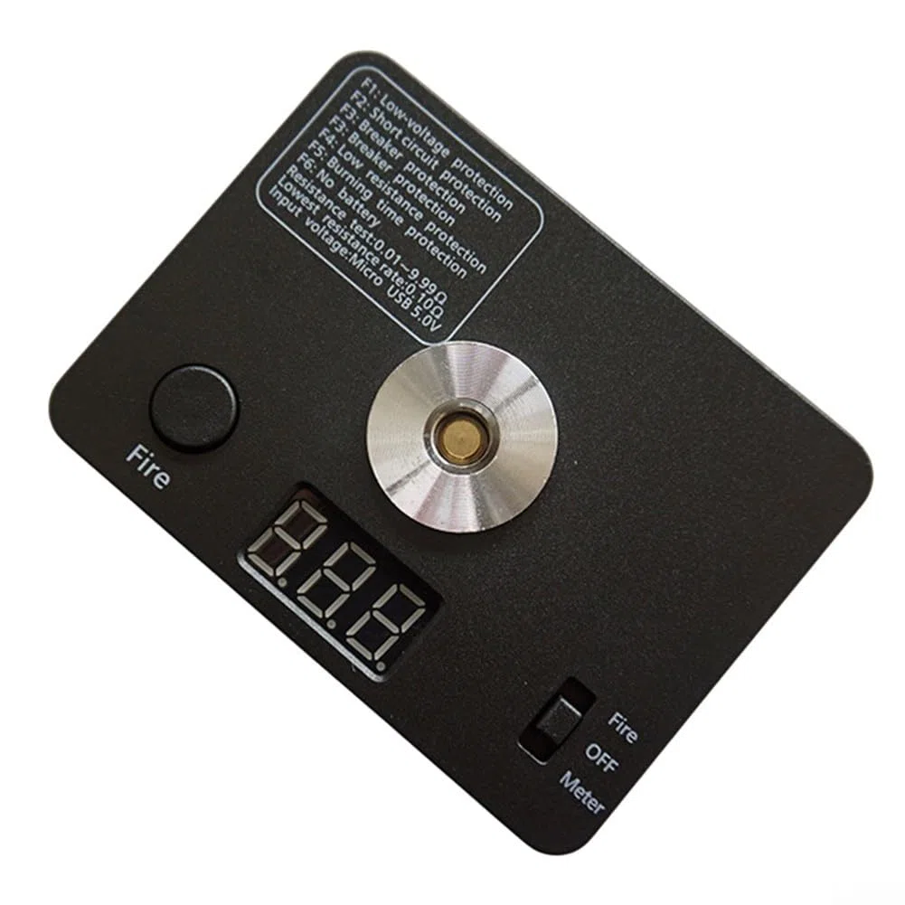 521 Tab Mini Coil Burn Measurement Build Platform V3 Ohm Resistance Tester for Professionals with Wide Range 0.01-9.99 Ohm & Bright LED Display