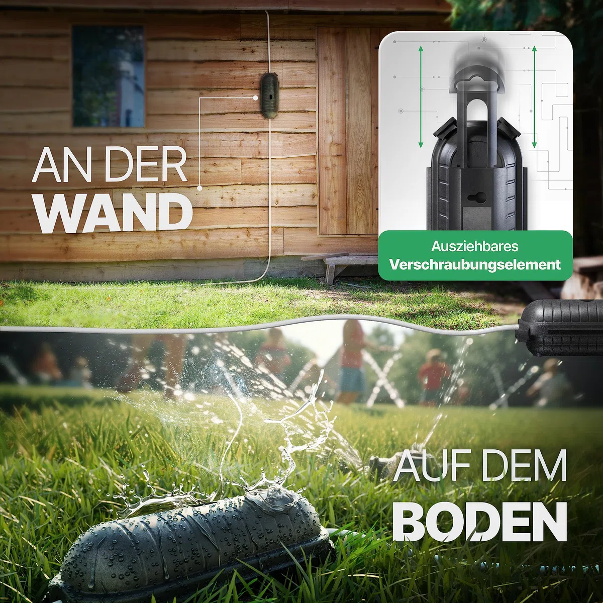 Adlerfokus Kabelbox wasserdicht IP44 [Das Original] 2 Stück - Safe Box - Sicherheitsbox - Outdoor Box wasserdicht - Steckerschutz aussen wasserdicht - Wetterfeste Elektrobox - Schutzbox