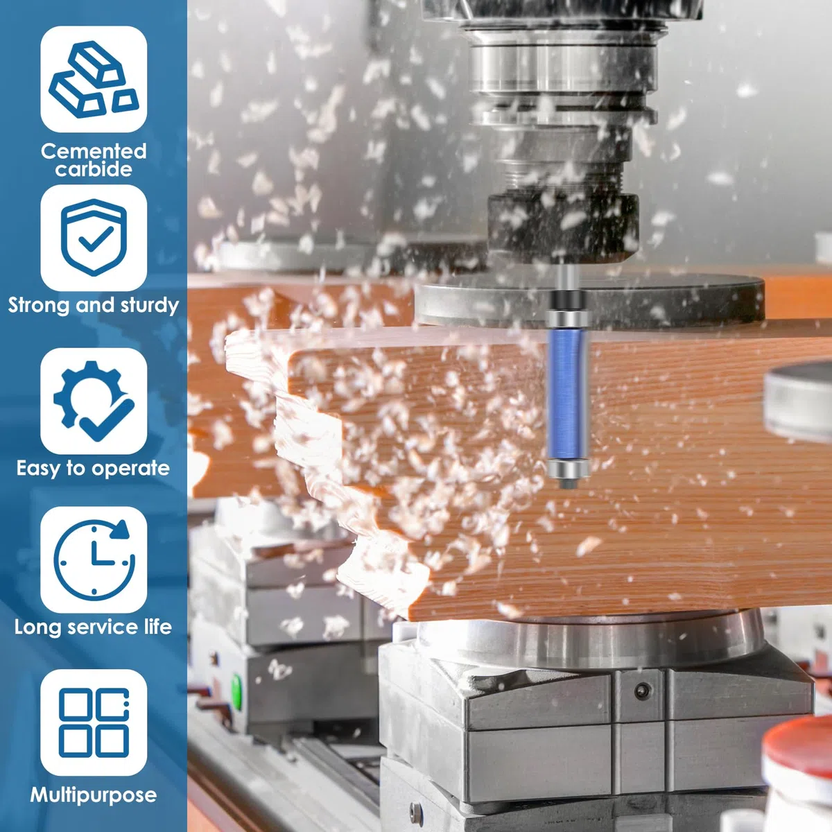 4 Stück Bündigfräser 6 mm Schaft, Bündigfräser mit Anlaufring Oben, Fräser Oberfräser mit Kugellager, Oberfräser Nutfräser für Hartholz, Weichholz, MDF, Sperrholz, Laminat