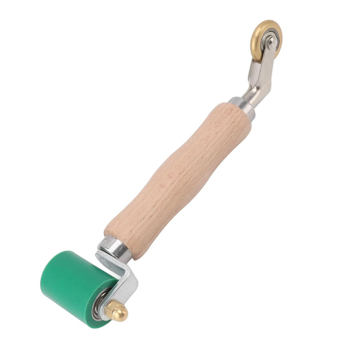 Profi Andrückrolle, Doppelkopf Nahtroller, 2 IN 1 Andrückwalze Rollen 40mm Silikon Andrückrolle 6mm Messing Bodenecke Nahtroller für Roofing PVC TPO Schweißwerkzeug und Klebenaht(Grün)
