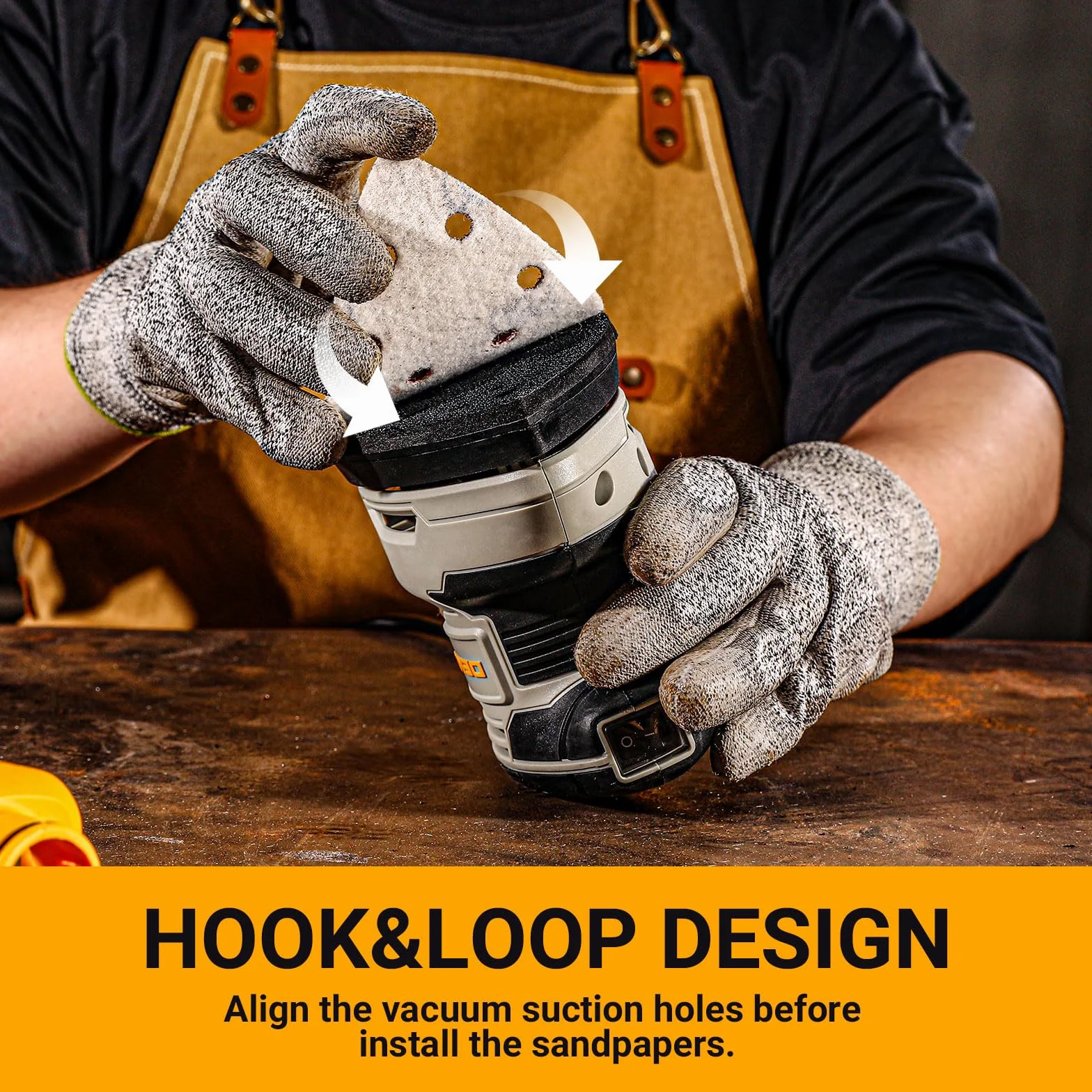 Schleifmaschine mit Absaugung für Holz Deltaschleifer: DEKOPRO Dreieckschleifer 13000 RPM 180W mit 15 Schleifpapier – Ideal für Schleifen,Polieren,Entfernen,Holzwerkstatt DIY