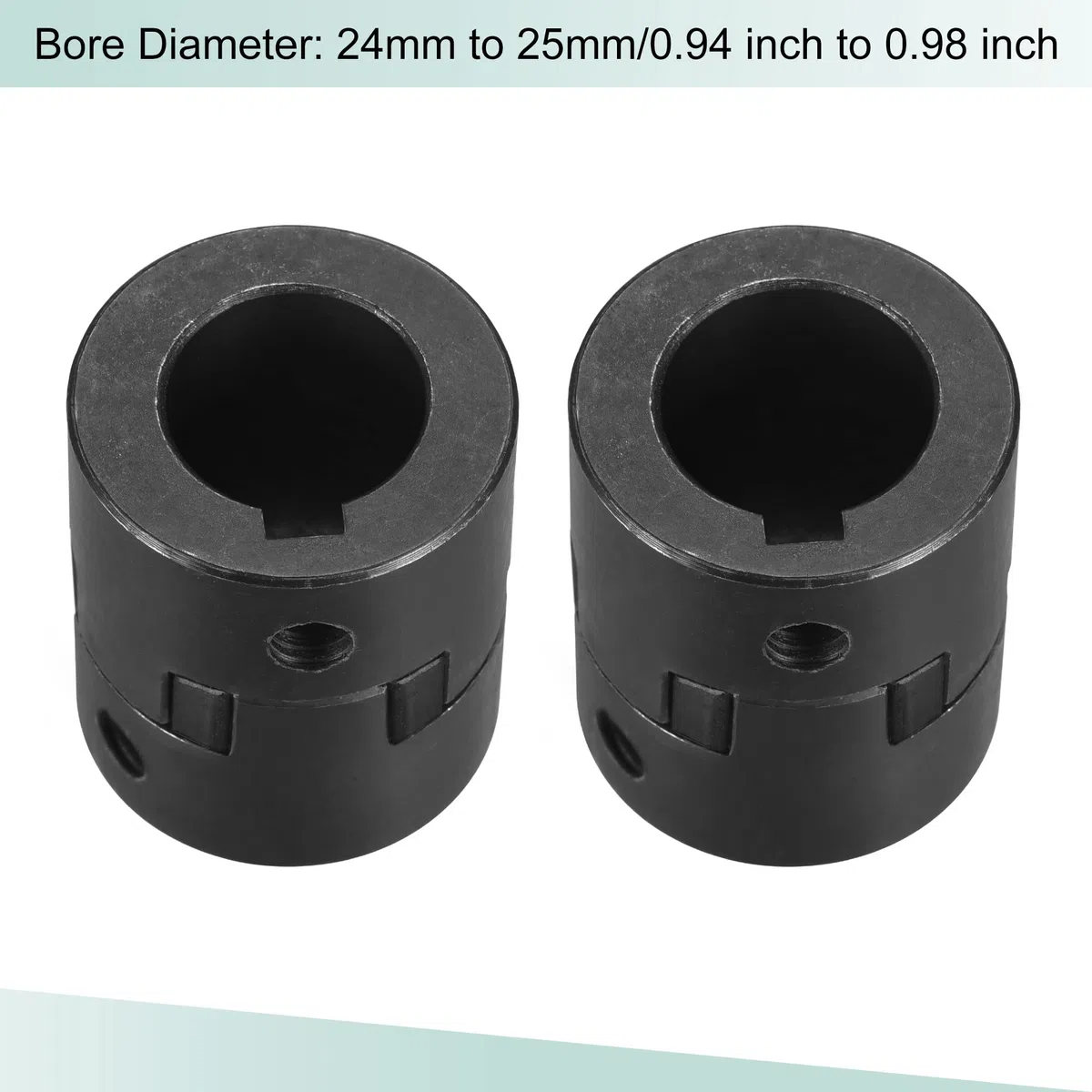 sourcing map Flexible Kupplungswelle 24 mm bis 25 mm Flexible Kupplung 51 mm L x 44 mm OD Motorkupplungsgelenk