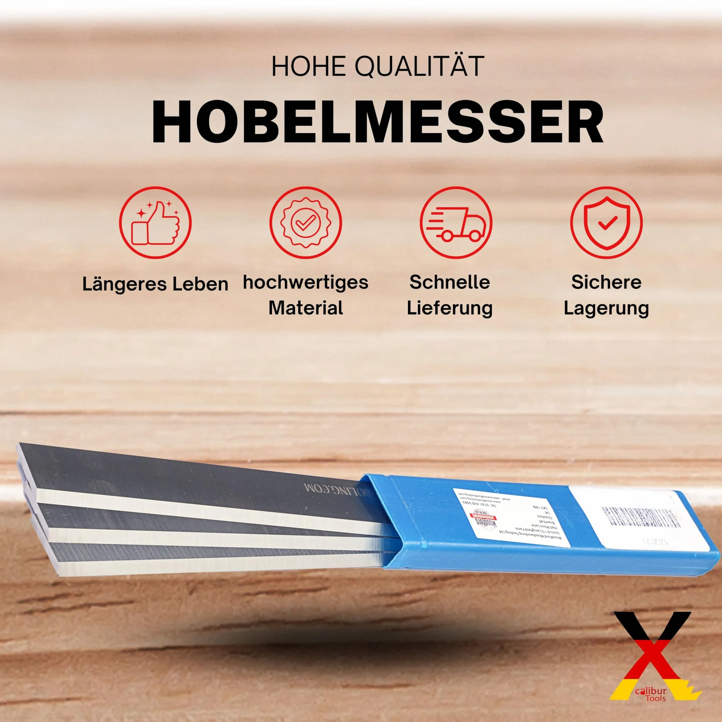 Scheppach HSS Nachschleifbare Hobelmesser Klinge 260mm - Für HM1 HM2 HMS260 HMC260 HMT260 HMS2600Ci 6200 4134 - Passt Auch Record Power PT107 - Hergestellt Von Xcalibur Tooling