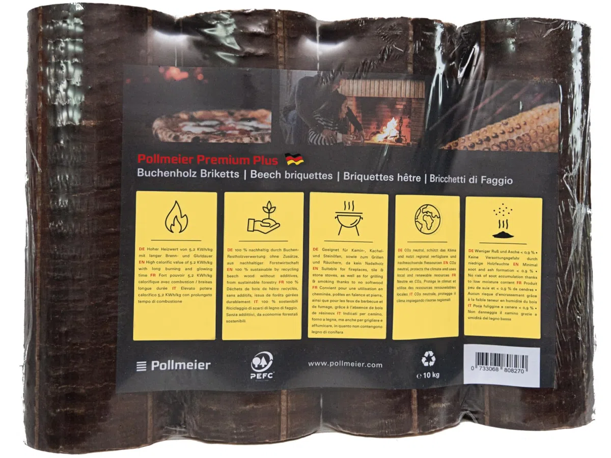 30 kg Pollmeier Buchenholzbriketts Premium Plus Holzbriketts Kaminholz Brennholz