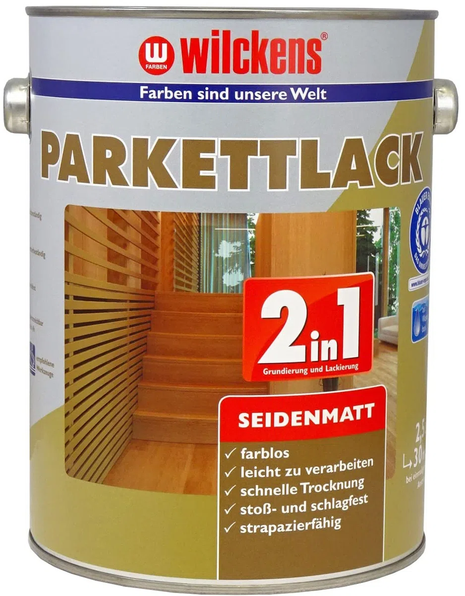 Wilckens 2in1 Parkettlack seidenmatt, 2,5 l, farblos