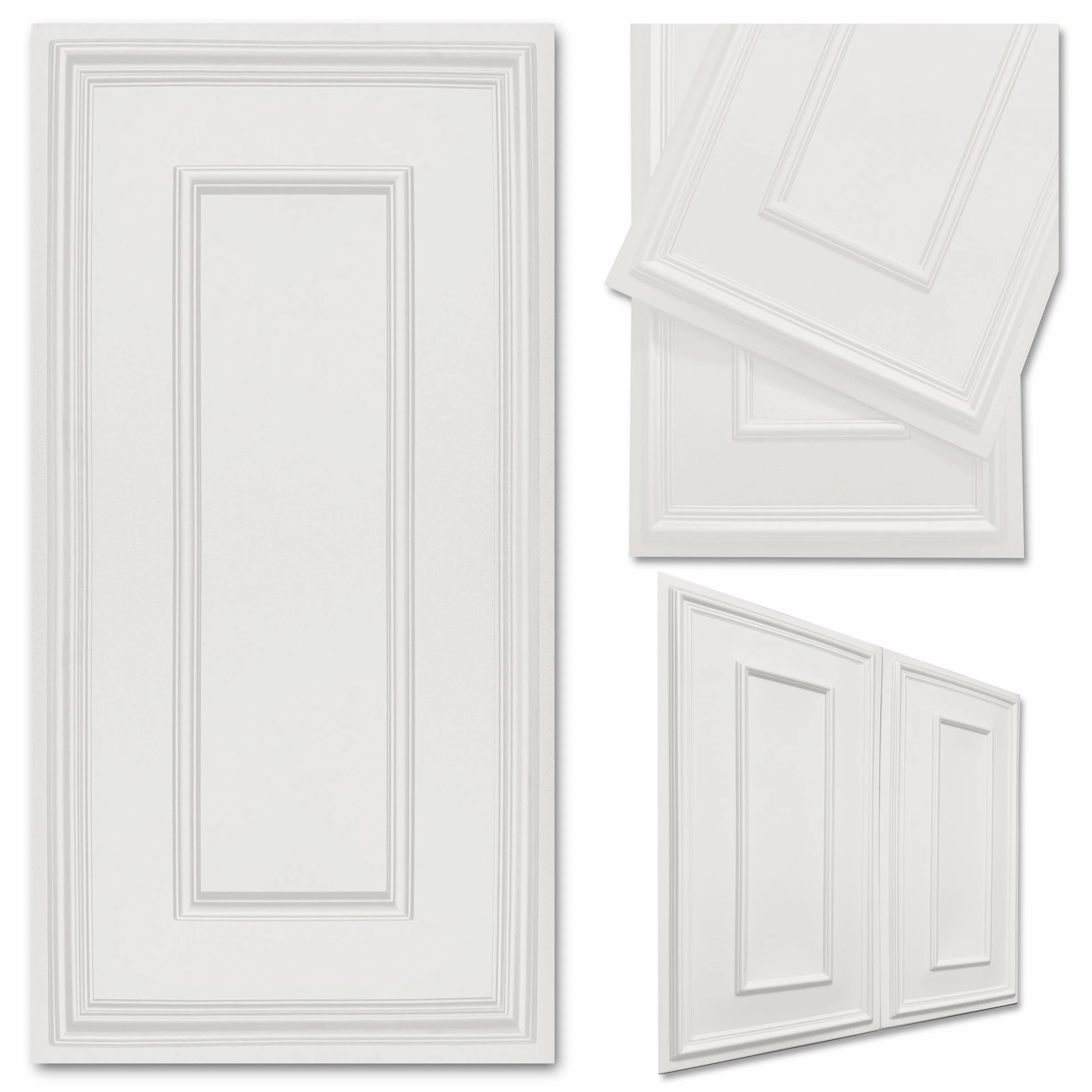 Deccart Wandpaneele 100x50 cm - Panel wand - Paneele - Wandverkleidung Innen Deckenverkleidung Wandplatten aus Polystyrol 3d Wall Panels - Boazeriemuster XL Kashmirbeige Beige - 4 Stück (2 m²)