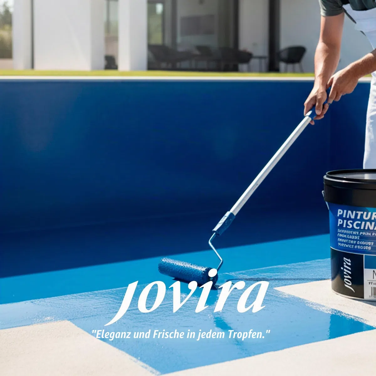 JOVIRA PINTURAS Schwimmbeckenfarbe auf Wasserbasis, für den Schutz und die Dekoration von Schwimmbädern. (4 Liter, Blau)