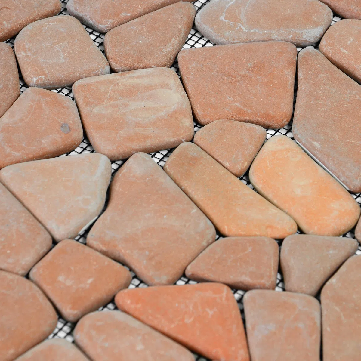 DIVERO 11 Fliesenmatten Natursteinmosaik Bruchmosaik für Wand und Boden terracotta á 30 x 30 cm