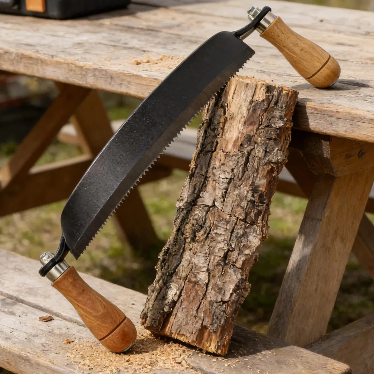 Zeichnen Rasur Werkzeug, 10 Zoll Zugmesser für Holz, Ziehmesser für Holz, Zugmesser Reifmesser mit Hohe Schärfe, Rindenschäler mit Ergonomischen Holzgriffen und Klingenschutz für Garten, Holzarbeiten