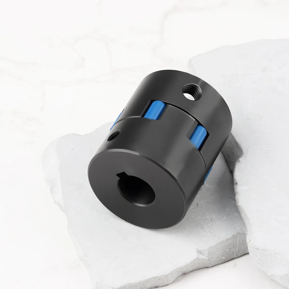 SG Store 16 mm bis 25 mm Kupplungswelle Motorkupplung für Elektromotor Spaltholz 44 x 51 mm schwarz
