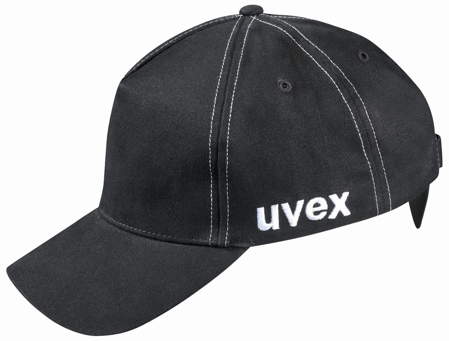 Uvex u-Cap Sport Anstoßkappe - Kopfschutz-Kappe mit langem Schirm und Hartschale - Schwarz