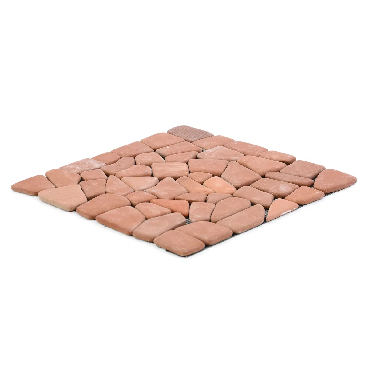 DIVERO 11 Fliesenmatten Natursteinmosaik Bruchmosaik für Wand und Boden terracotta á 30 x 30 cm