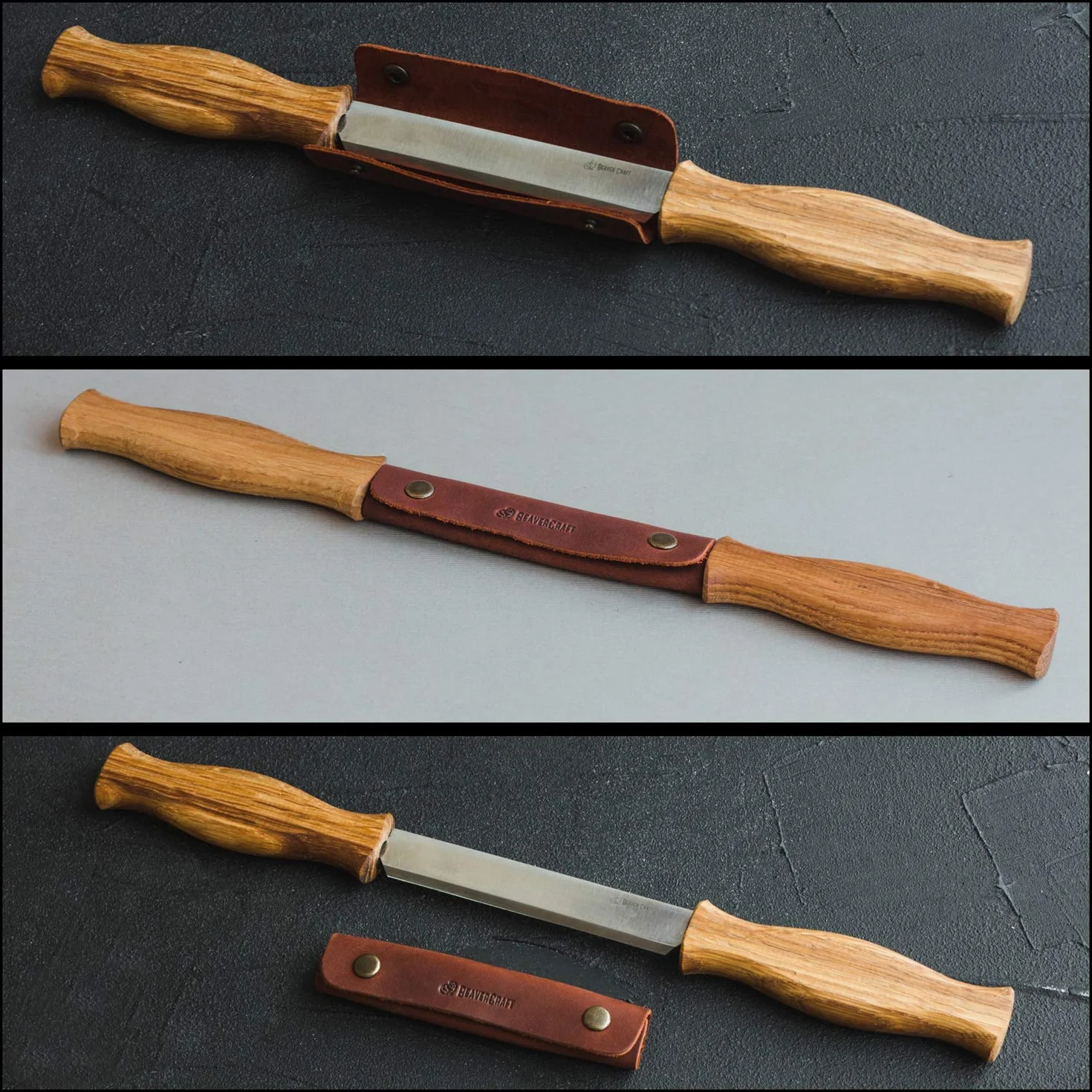 BeaverCraft Ziehmesser mit Lederscheide DK1S-4,3" Straight Shave Knife Holzschnitzwerkzeuge Handwerkzeug für die Holzbearbeitung