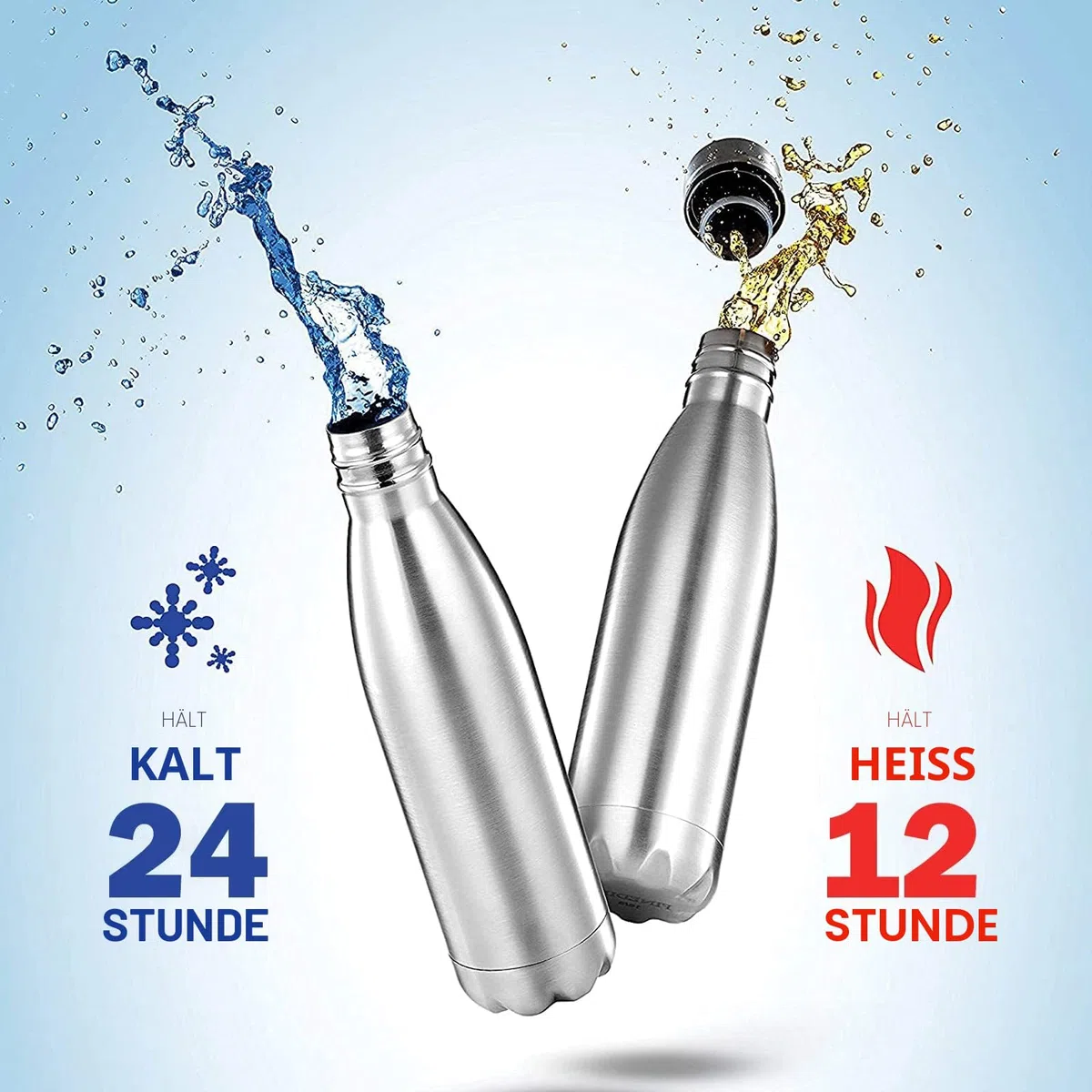 Diversion Wasserflasche aus Edelstahl mit Verstecktem Platz für Schlüssel, Geld, Bargeld, Kopfhörer, Schmuck, Metall Stash Can für Reisen, Strand, Zuhause, Büro, Hotel, Isoliert Auslaufsicher