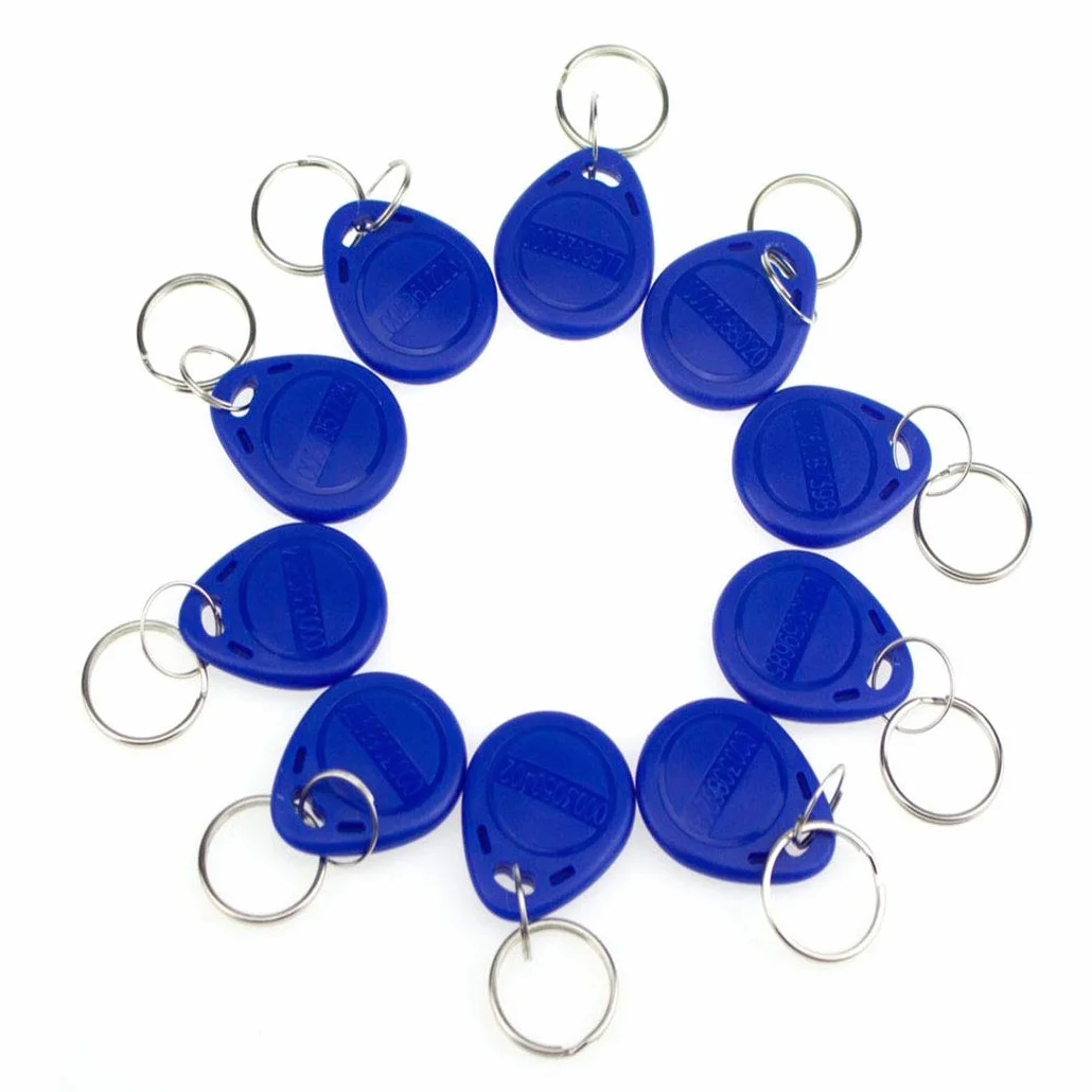 YAVIS 125 kHz RFID Proximity ID EM4100 EM4102 Zugangskontrolle Schlüsselanhänger Schlüsselanhänger Keyfobs Smart ID Keycard für Tür Elektroschloss System NFC Token-Tag 100 Stück blau