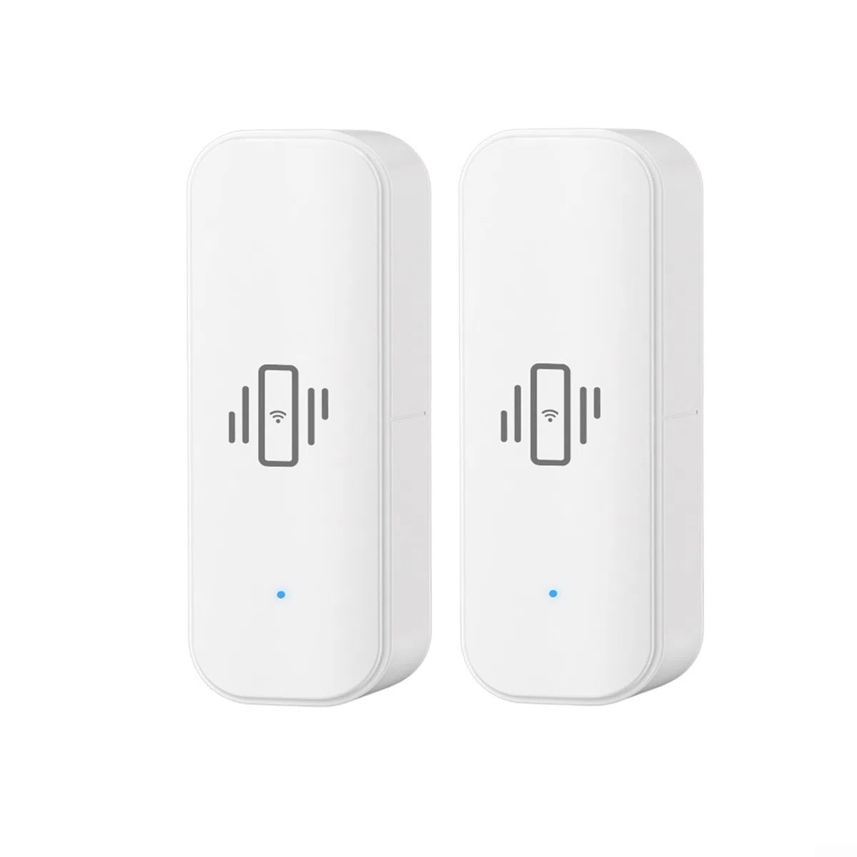 WiFi-Vibrationssensor, kabelloser Mini-Glasbruchmelder für Alarm und Smart-Home-Automatisierung, für Tuya für Smart WiFi Vibrationssensor, für Smart Life App Fernbedienung (2 Stück)