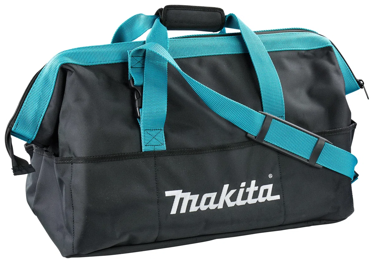 Makita E-02428 Transporttasche, mit Trageschlaufen und Schultergurt, Weite Öffnung, großes Innenfach, viele Außenfächer, 500 x 270 x 340 mm (LxBxH)