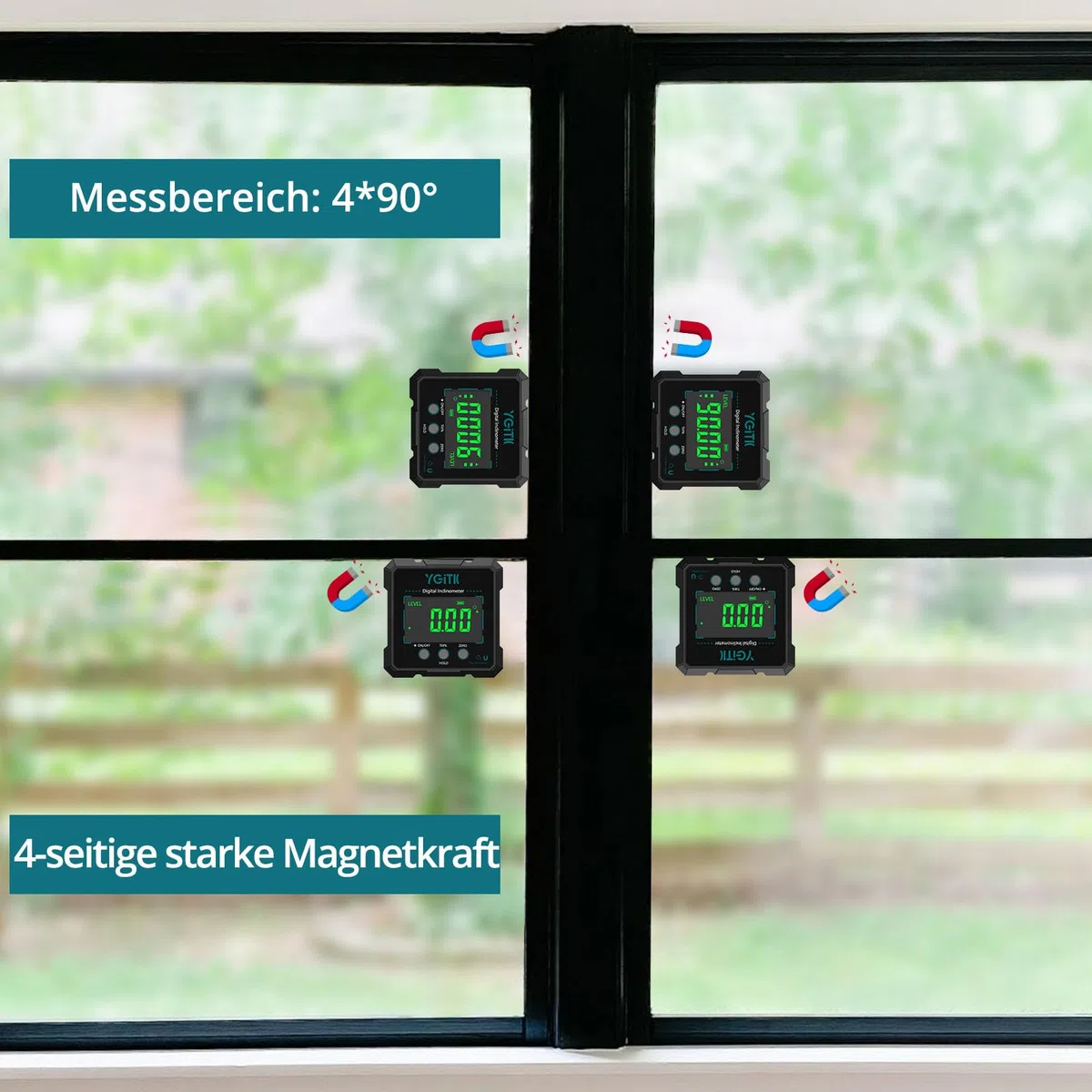 Digitaler Winkelmesser für Heimwerker & Schreiner - Bei Montage oder Fliesenarbeit präzise Winkel einstellen, IP54 wasserdicht, 4-seitig magnetisch, USB-C aufladbar - Hohe Kostenleistung